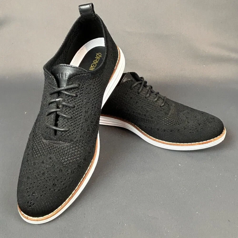 Cole Haan Black Stitchlite Wingtip Oxford Sneaker Shoes Size 8B - Picture 1 of 16